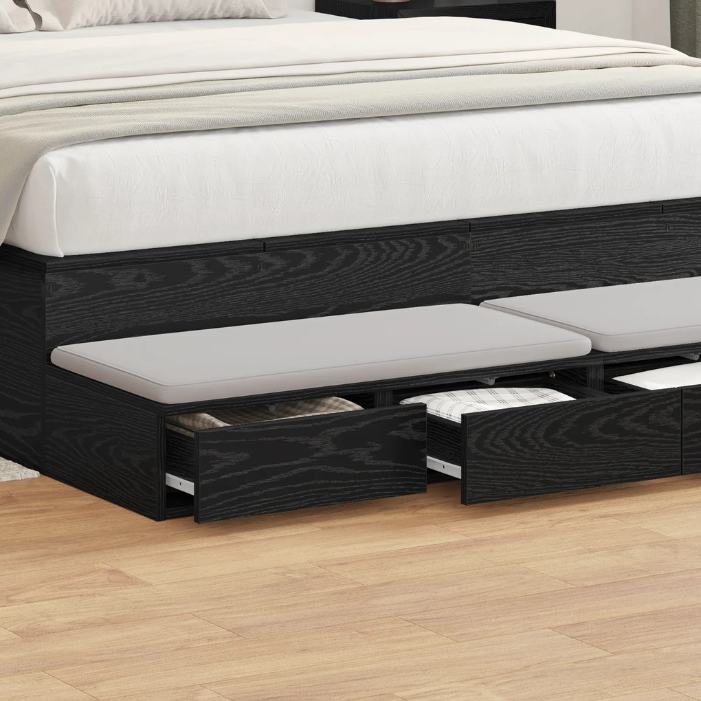 vidaXL Συστήματα Συρταριών Μαύρο Δρυς 160x36,5x16,5 εκ Επεξεργασμένο Ξύλο
