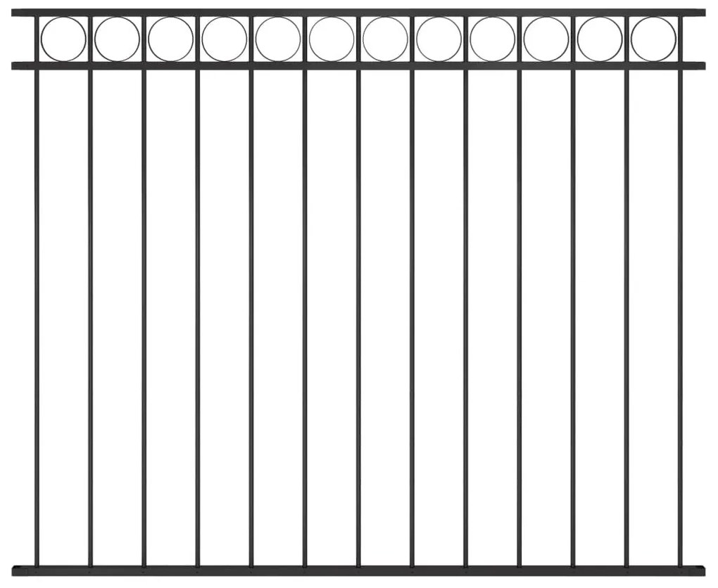 Πάνελ Περίφραξης Μαύρο 1,7 x 1,5 μ. από Ατσάλι - Μαύρο