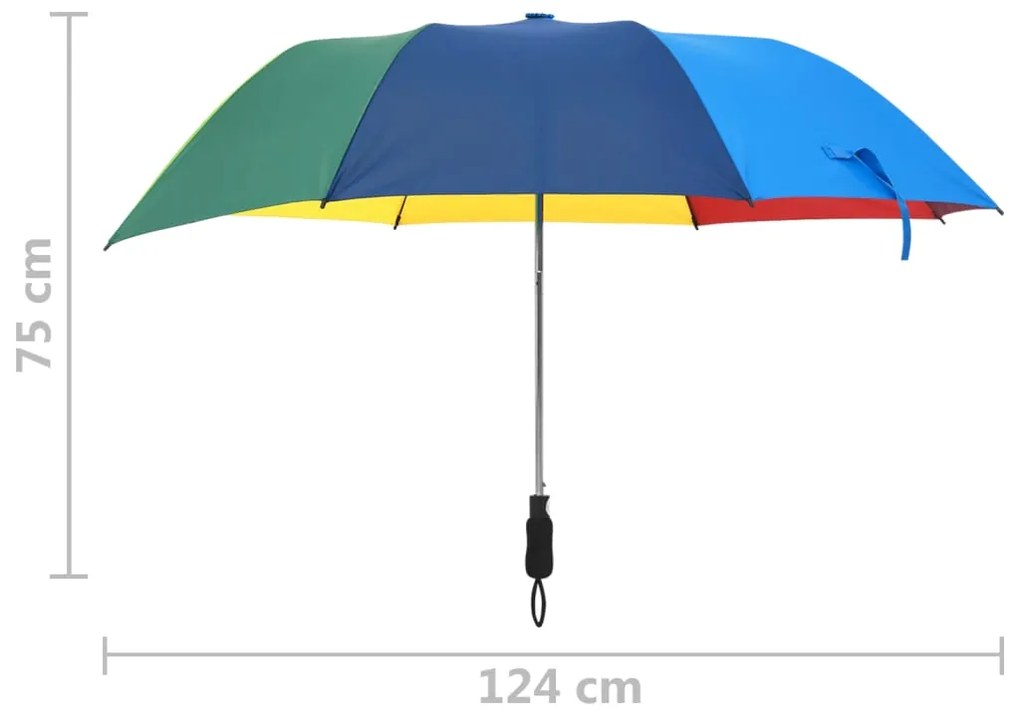 vidaXL Ομπρέλα Πτυσσόμενη Αυτόματη Πολύχρωμη 124 εκ.