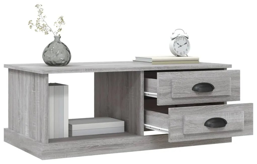 vidaXL Τραπεζάκι Σαλονιού Γκρι Sonoma 90x50x35 εκ. Επεξεργασμένο Ξύλο