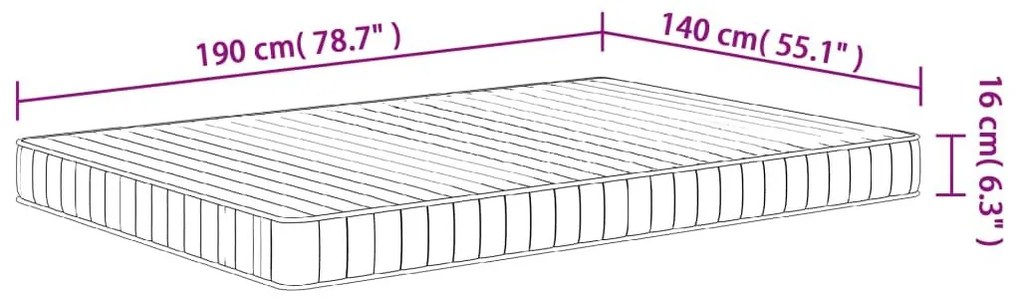 Στρώμα Αφρού Medium Soft 140x190 εκ. - Λευκό