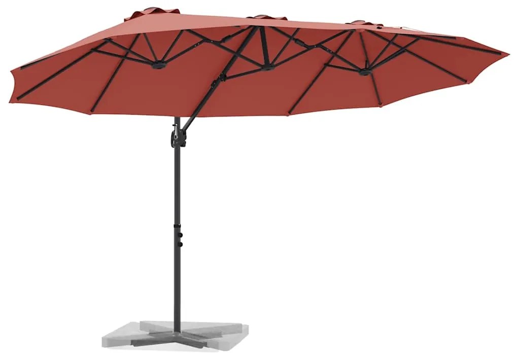 vidaXL Ομπρέλα ηλίου Τερακότα 372 x 198 x 243 εκ