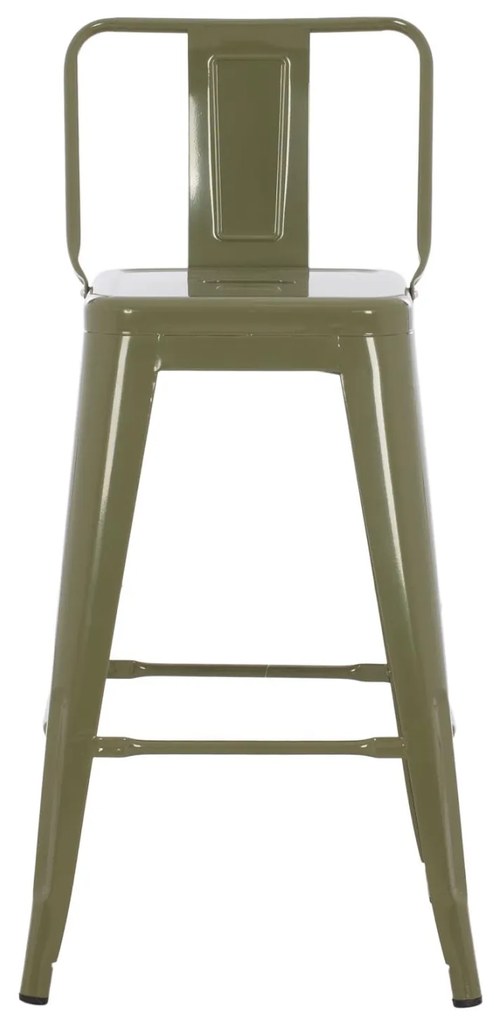Σκαμπό μπαρ Melita-Pro Μεσαίου ύψους Μεταλλικό Dark Olive Green 43x43x88Υ εκ. 43x43x88 εκ.