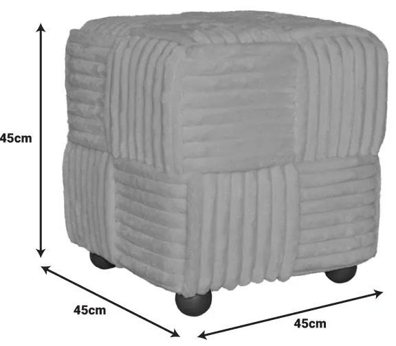 Σκαμπό Cuirl Inart μπουκλέ ύφασμα σε λευκή απόχρωση 45x45x45εκ 45x45x45 εκ.