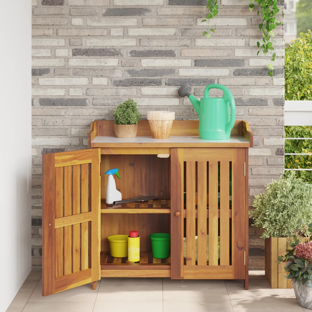 vidaXL Ντουλάπι Κήπου Καστανό 78 x 36.5 x 78cm Καμπούντα ξύλο ακακίας