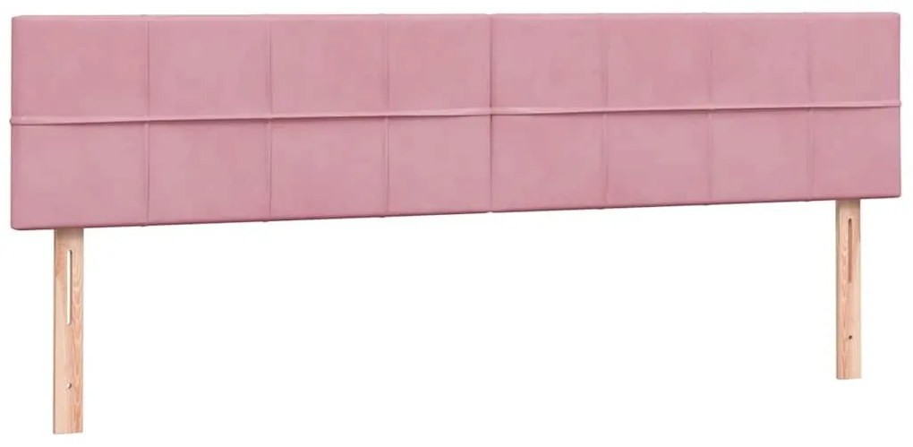 Κρεβάτι Boxspring με Στρώμα Ροζ 200x210 εκ. Βελούδινο - Ροζ