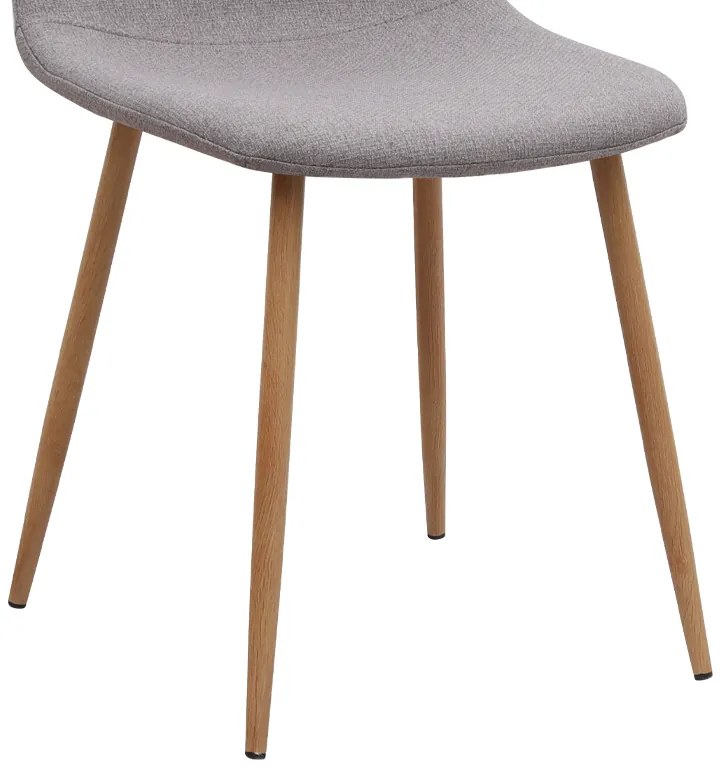 Καρέκλα τραπεζαρίας Iris Megapap ανοιχτό μπεζ ύφασμα - μεταλλικό φυσικό πόδι 43x50x85εκ.