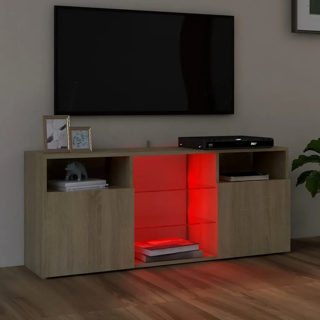 Έπιπλο Τηλεόρασης με LED Sonoma Δρυς 120x30x50 εκ. 804304