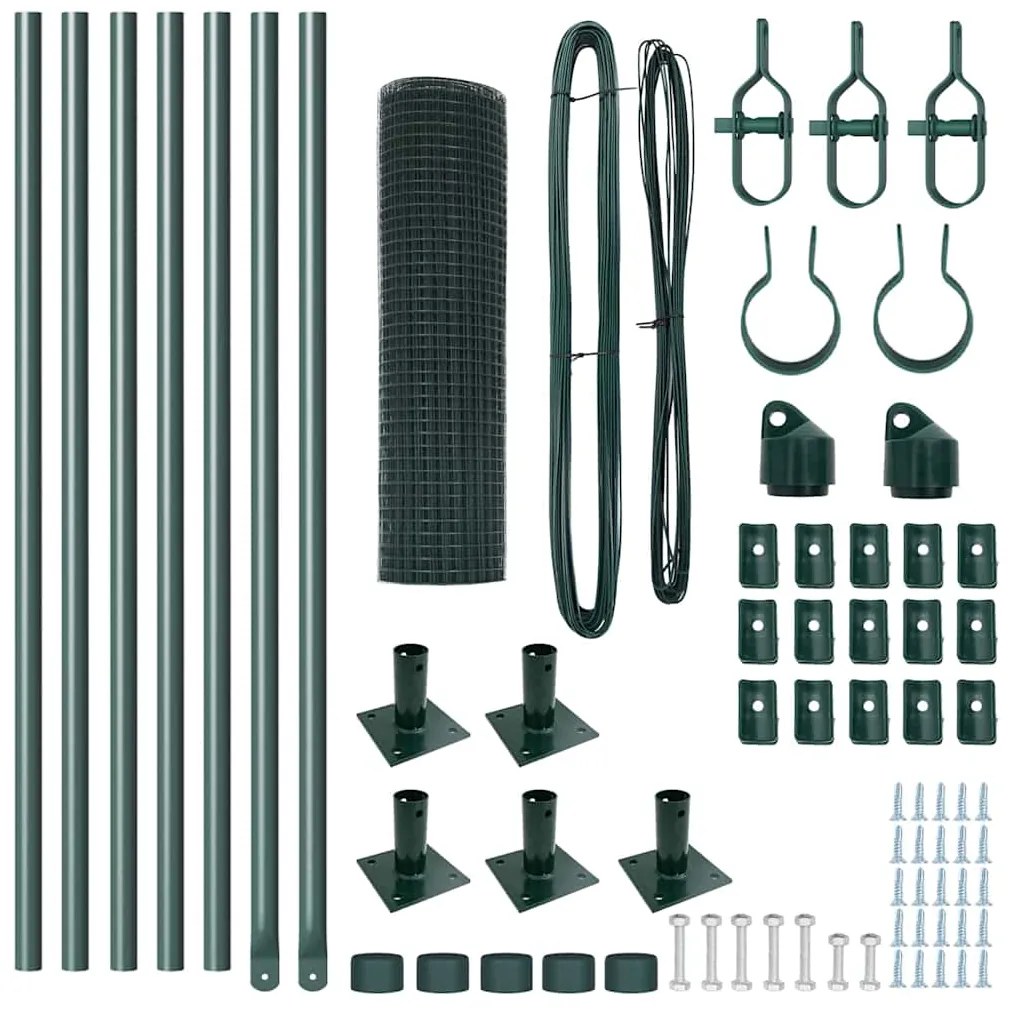 vidaXL Στύλος Περιφράξεων Πράσινο 10 x 0,5 μ (16 x 16 mm πλέγμα)