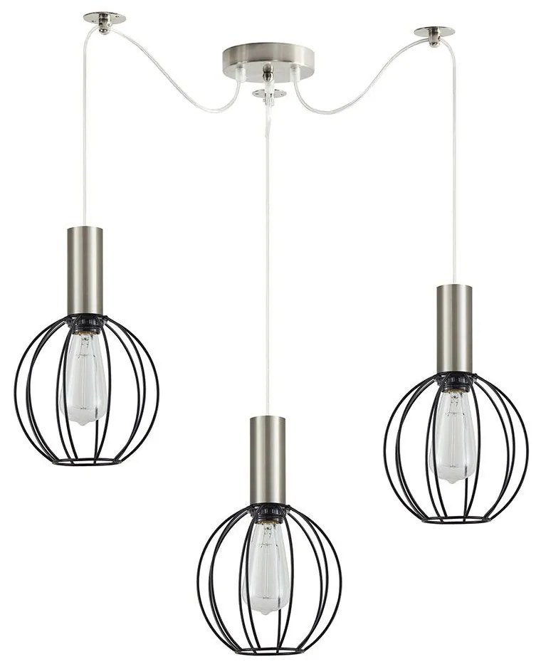 Φωτιστικό Οροφής Adept Tube 77-8444 50x50x300cm 3xE27 60W Nickel-Black Homelighting