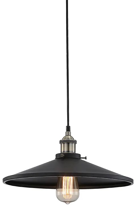 ΚΑΜΠΑΝΑ ΜΕΤΑΛΛΙΚΗ ΜΑΥΡΗ Φ36CM 1ΧE27 HIPPOLYTE ACA KS1288P361BK