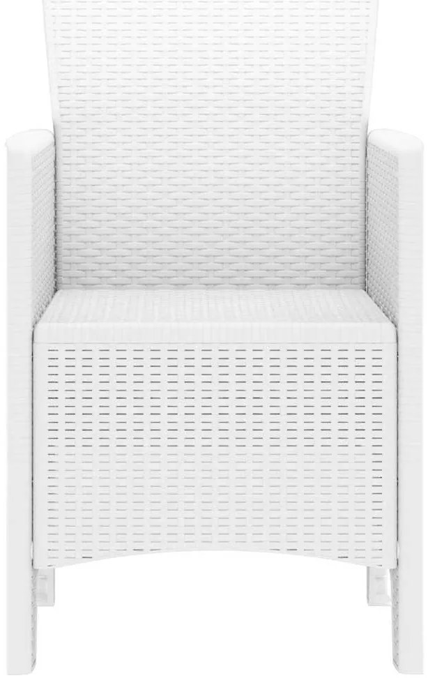 vidaXL Καρέκλα Κήπου 4 pcs Λευκό 53 x 49 x 85 εκ. PP