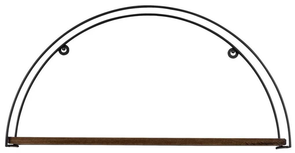 ΡΑΦΙ ΤΟΙΧΟΥ ΑΠΟ ΞΥΛΟ ΕΛΑΤΟΥ ΚΑΙ ΜΑΥΡΟ ΜΕΤΑΛΛΟ HM9112.01 60x15x30Υ εκ.