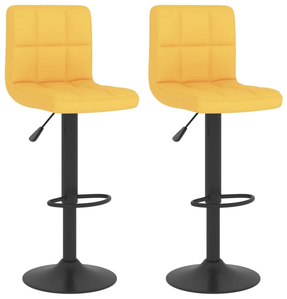 vidaXL Σκαμπό Μπαρ 2 τεμ. Μουσταρδί Υφασμάτινα
