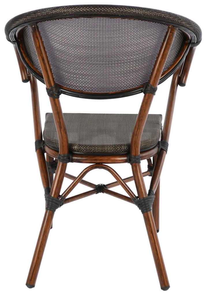 Καρέκλα - Πολυθρόνα CLAY C5025 Αλουμινίου Bamboo Look Καφέ με Textline 60,5x59x81 εκ. 60.5x59x81 εκ.