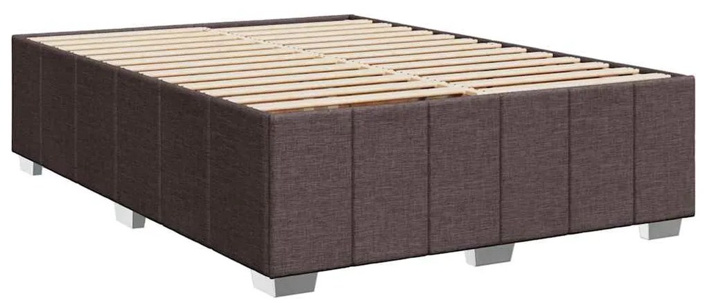 Κρεβάτι Boxspring με Στρώμα Σκούρο Καφέ 140x190 εκ. Υφασμάτινο 3293980