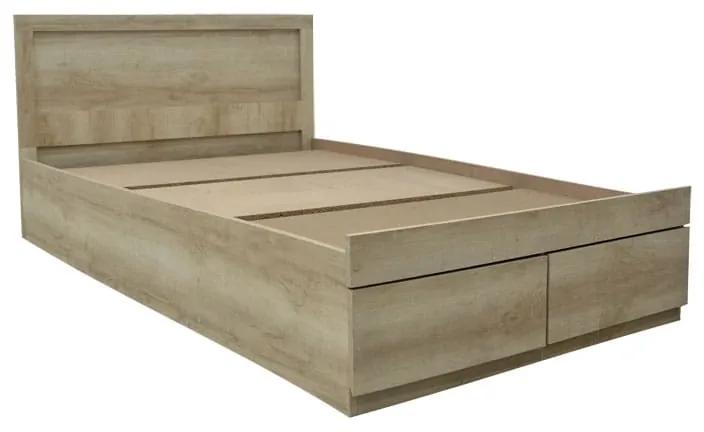 Κρεβάτι μονό Nalos pakoworld με συρτάρι castillo-oak 100x200εκ