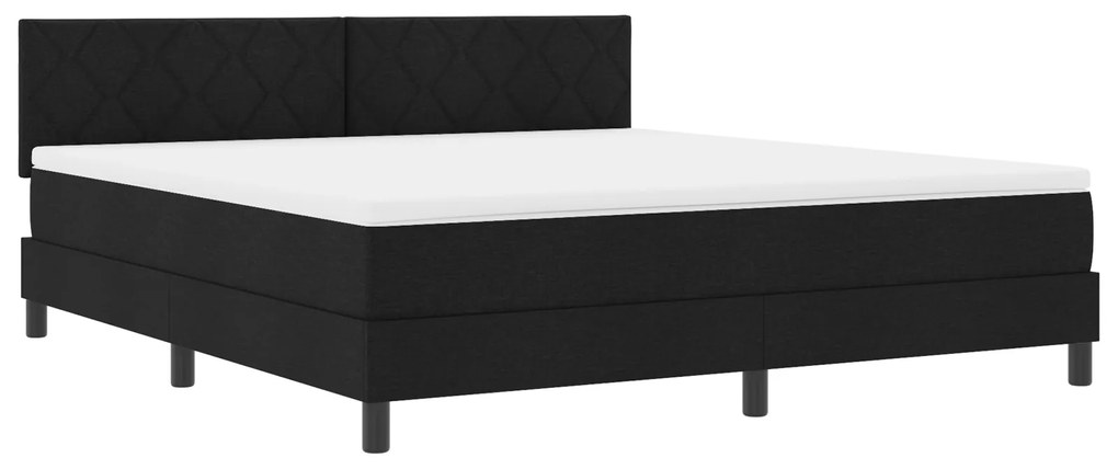 vidaXL Kρεβάτι Box Spring με Στρώμα Μαύρο 180x200 εκ. Υφασμάτινο