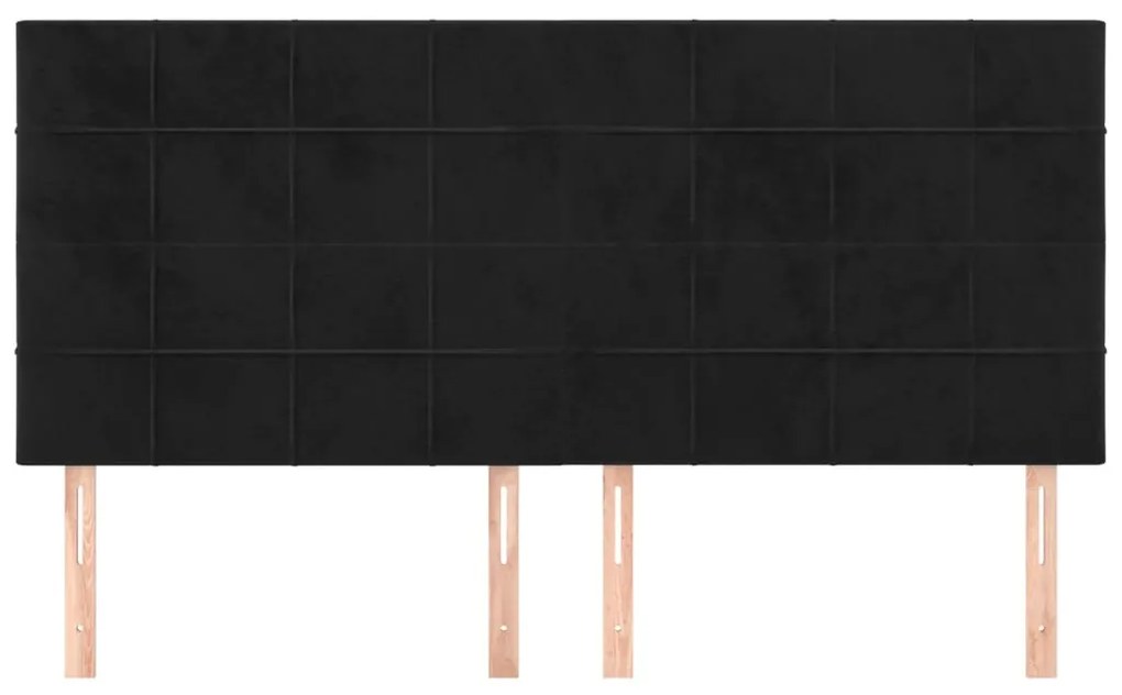 vidaXL Κεφαλάρια Κρεβατιού 4 τεμ. Μαύρο 100x5x78/88 εκ. Βελούδινο