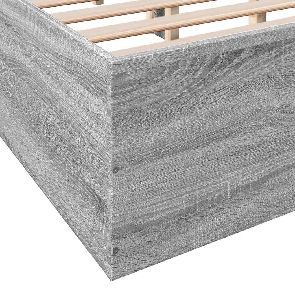 vidaXL Πλαίσιο Κρεβατιού Γκρι Sonoma 140x200 εκ. Επεξεργασμένο Ξύλο