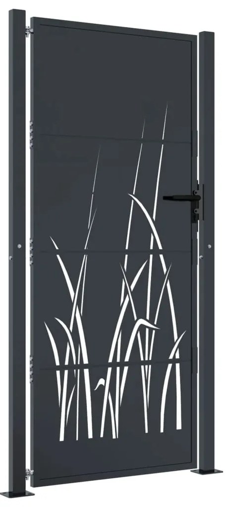 vidaXL Πόρτα Κήπου Ανθρακί 100x200 εκ. Σχέδιο Χαλυβδόφυλλου