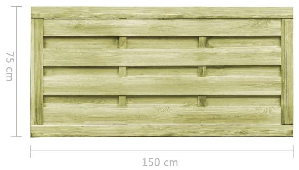 Πόρτες Φράχτη 2 τεμ. Πράσινες 150x75 εκ. Εμποτ.Ξύλο Πεύκου - Πράσινο