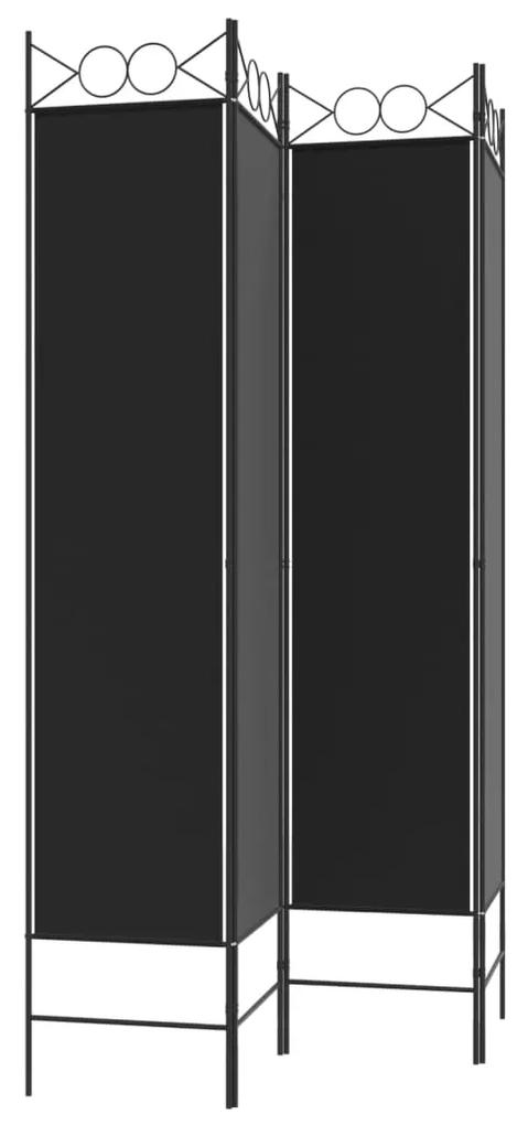 vidaXL Διαχωριστικό Δωματίου με 4 Πάνελ Μαύρο 160x200 εκ. από Ύφασμα