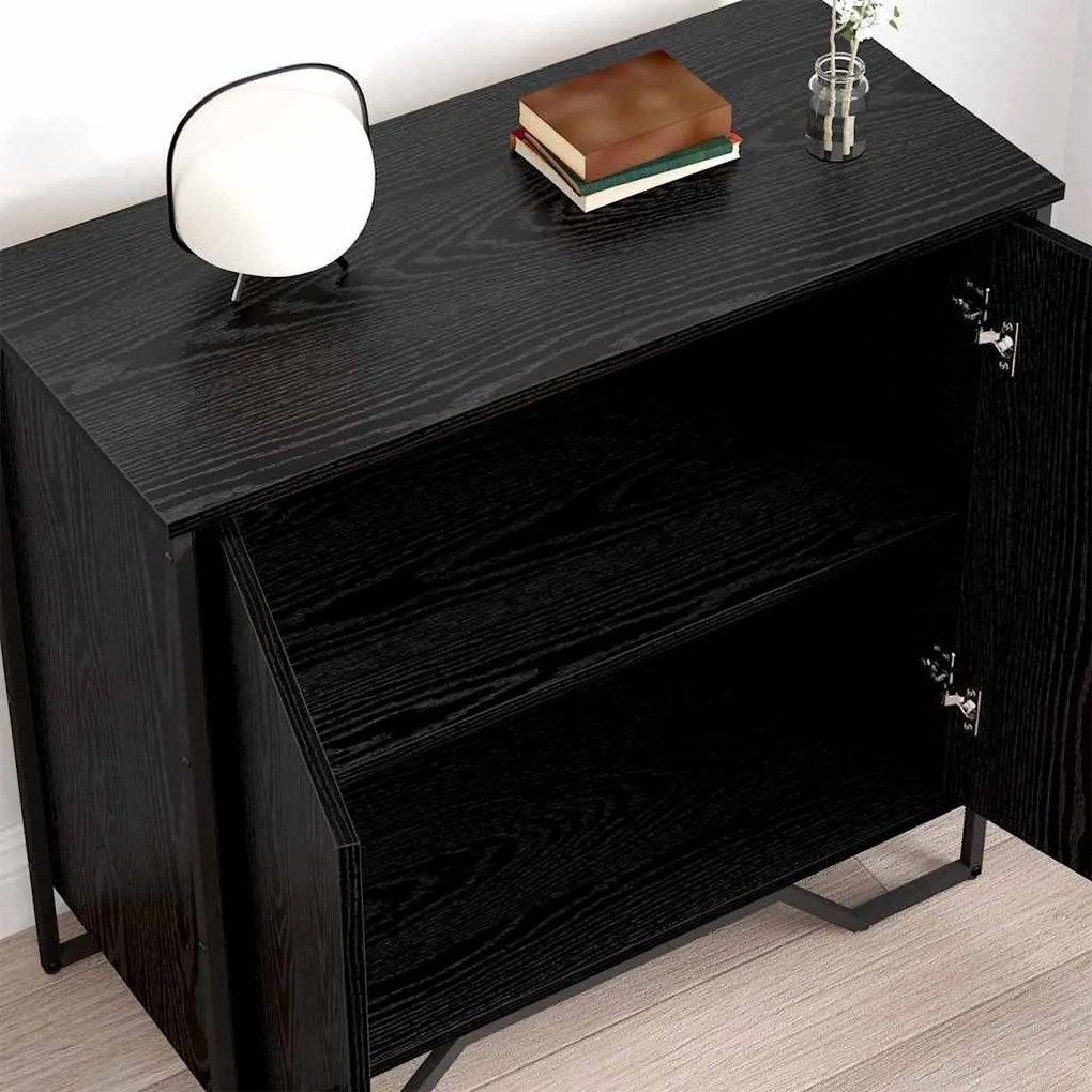 vidaXL Πλαϊνό γραφείο Μαύρο 78 x 35.5 x 74.5 εκ. Επεξεργασμένο ξύλο