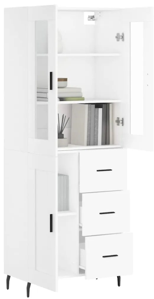 vidaXL Ντουλάπι Λευκό 69,5x34x180 εκ. από Επεξεργασμένο Ξύλο