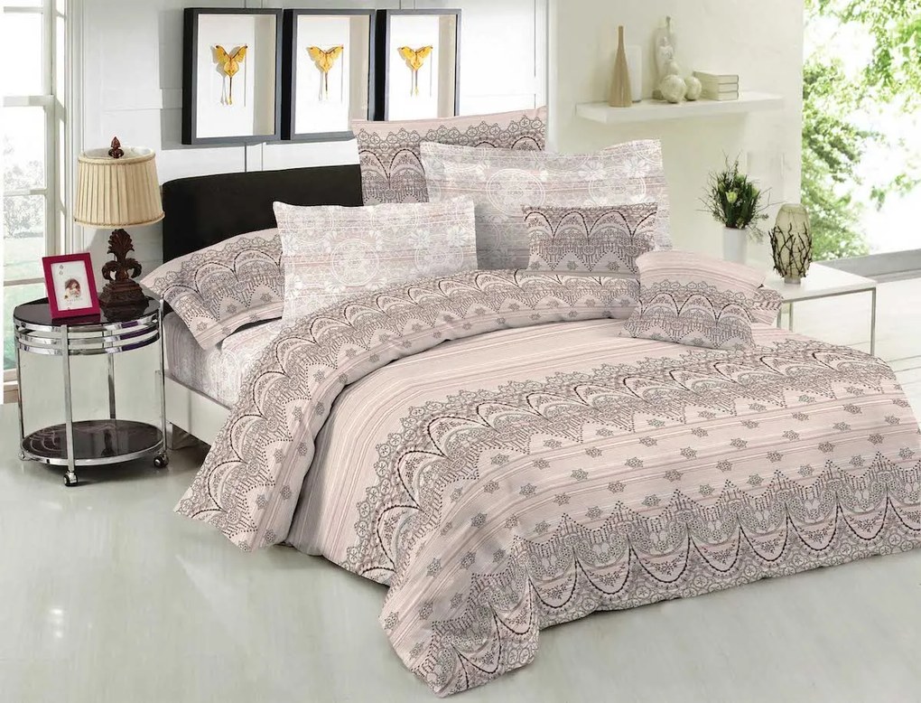Σετ Σεντόνια Polycotton Μονά Με Λάστιχο 100x200+20εκ. Dante Brown Komvos Home 7001648-54F