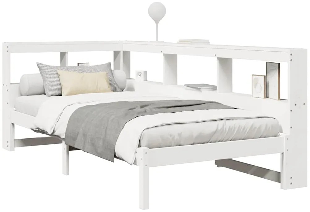 vidaXL Κρεβάτι Βιβλιοθήκη Χωρίς Στρώμα 90x200 εκ Μασίφ Ξύλο Πεύκου