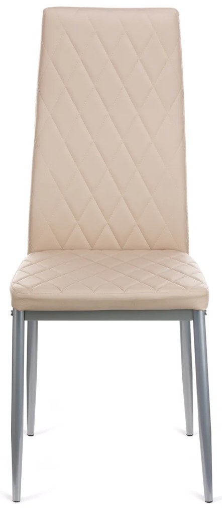 Καρέκλα Viva μέταλλο-PU cappucino-γκρι πόδι 42x48x98