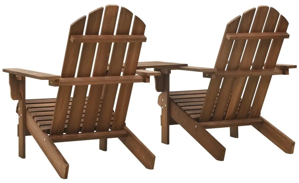 vidaXL Καρέκλες Κήπου Adirondack με Τραπέζι Καφέ από Μασίφ Ξύλο Ελάτης