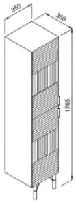 Στήλη μπάνιου επιδαπέδια FIORE 35 Λευκή 35x35x176.5 εκ. 35x35x176.5 εκ.