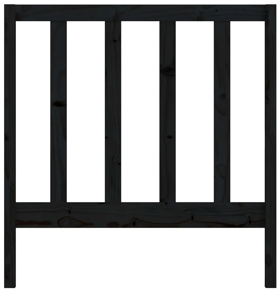 vidaXL Κεφαλάρι Κρεβατιού Μαύρο 81 x 4 x 100 εκ. από Μασίφ Ξύλο Πεύκου