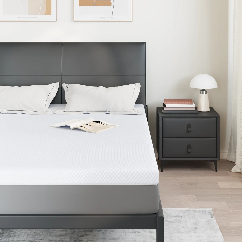 vidaXL Στρώματα Λευκό 140 x 200 cm 100% ύφασμα πολυεστέρα με τζακάρ