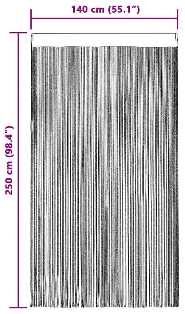 Κουρτίνες String 2 τεμάχια Χρυσό 140x250 cm - Χρυσό