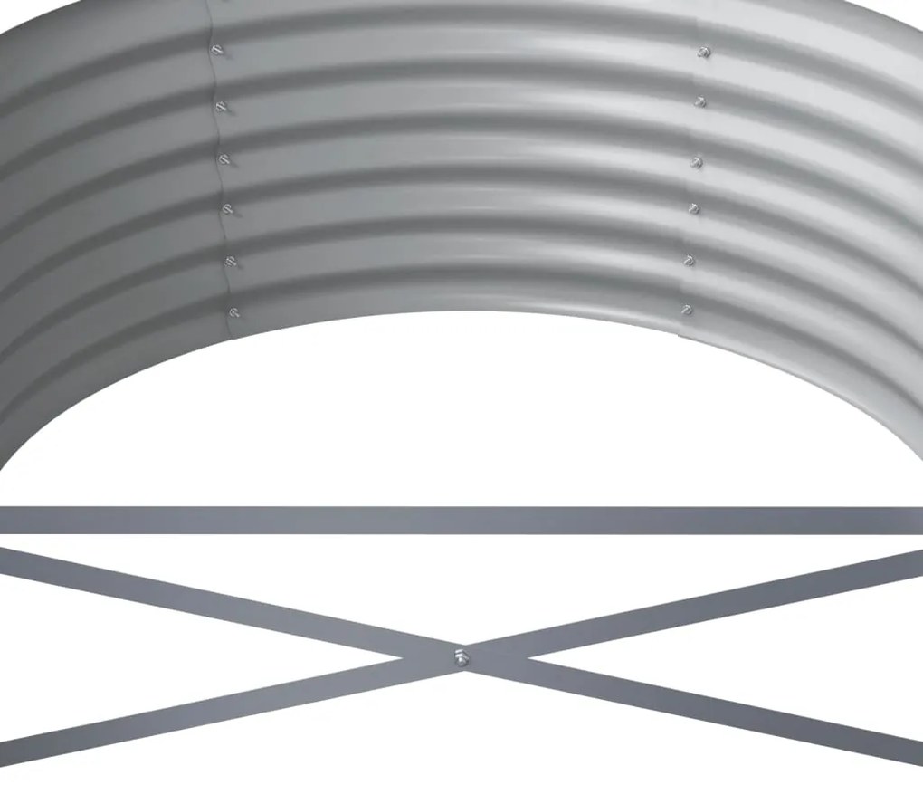 vidaXL Ζαρντινιέρα Γκρι 512x80x36 εκ. Γαλβανισμένος χάλυβας