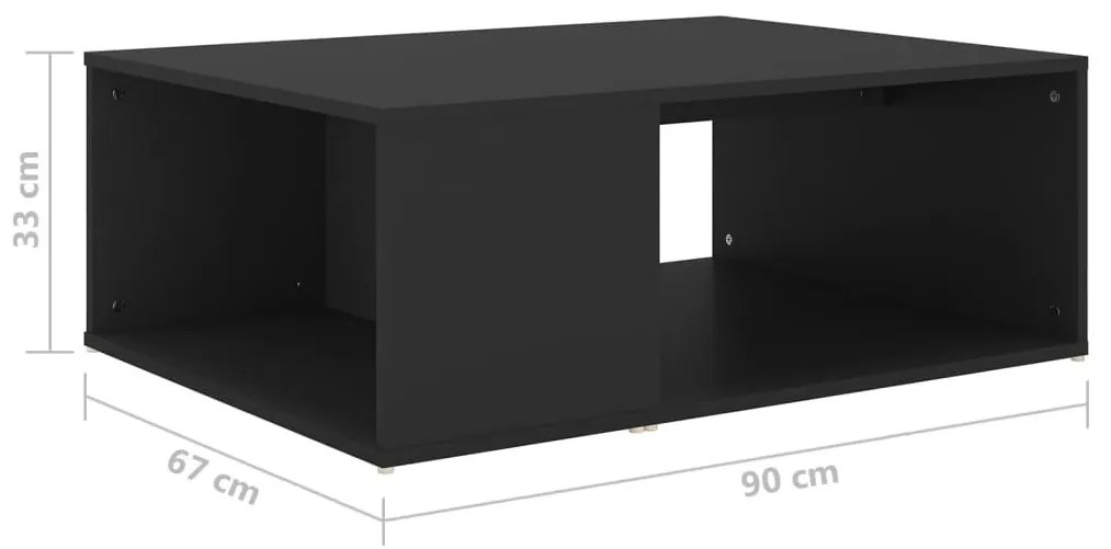 Τραπεζάκι Σαλονιού Μαύρο 90 x 67 x 33 εκ. από Μοριοσανίδα - Μαύρο