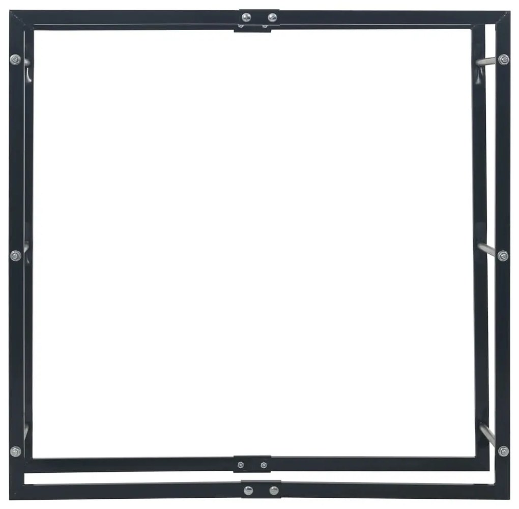 vidaXL Ράφι Καυσόξυλων Μαύρο 100 x 25 x 100 εκ. Ατσάλινο