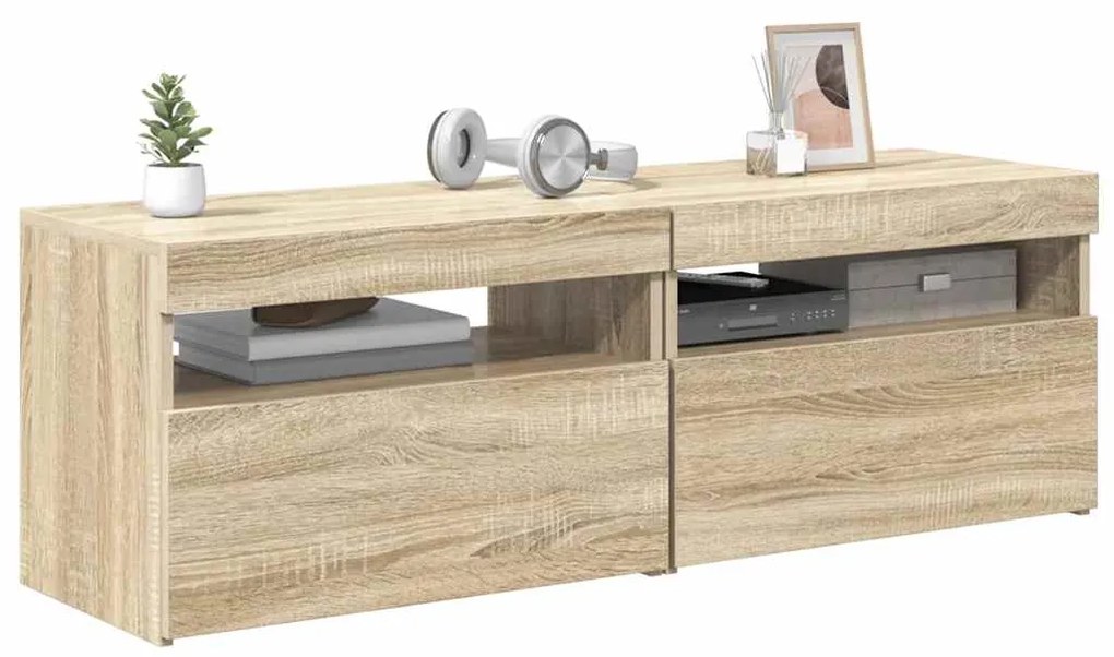 vidaXL Έπιπλα Τηλεόρασης με LED 2 τεμ. Sonoma Δρυς 60 x 35 x 40 εκ.