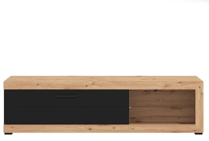 Έπιπλο Τηλεόρασης Remo Artisan Oak - Μαύρο Μάτ 162x41x43 εκ. 162x41x43 εκ.