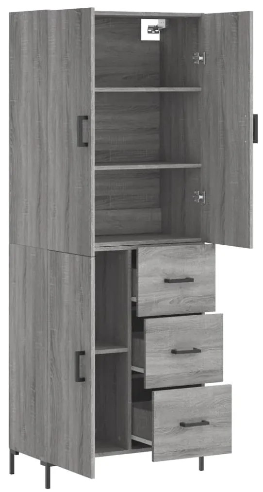 vidaXL Ντουλάπι Γκρι Sonoma 69,5 x 34 x 180 εκ. Επεξεργασμένο Ξύλο