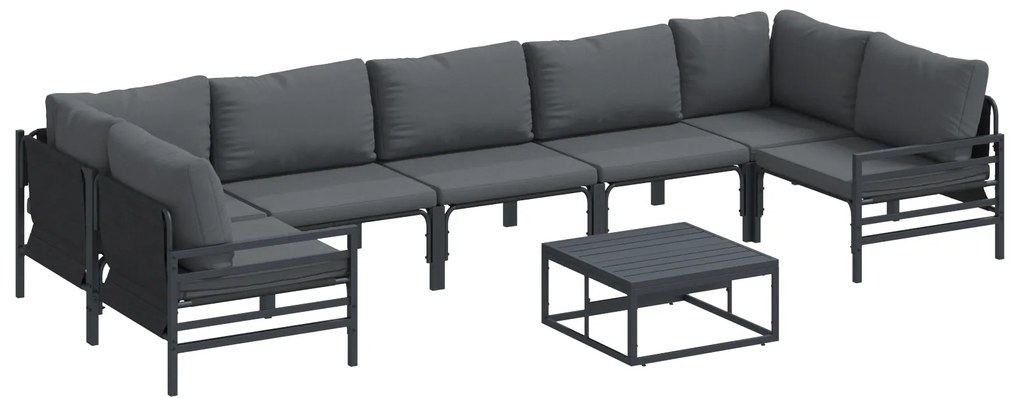 vidaXL Σετ Καναπέ Κήπου 8 pcs Ανθρακί Ατσάλι