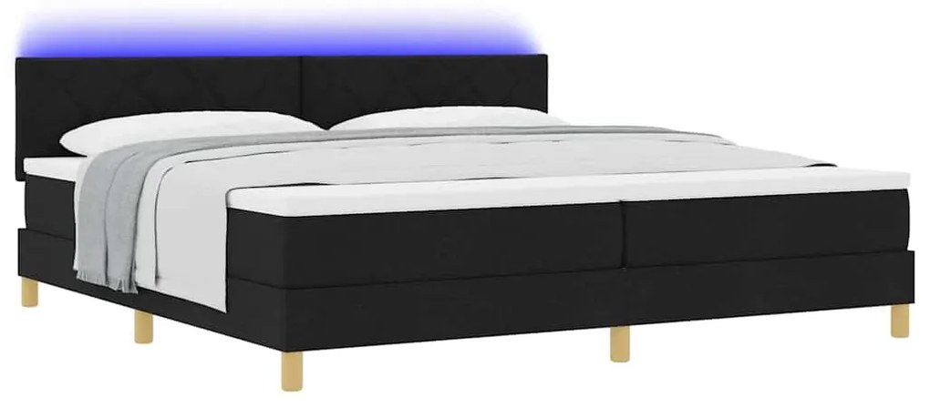 vidaXL Κρεβάτι με ελατήρια με στρώμα Μαύρο 200 x 200 cm ύφασμα