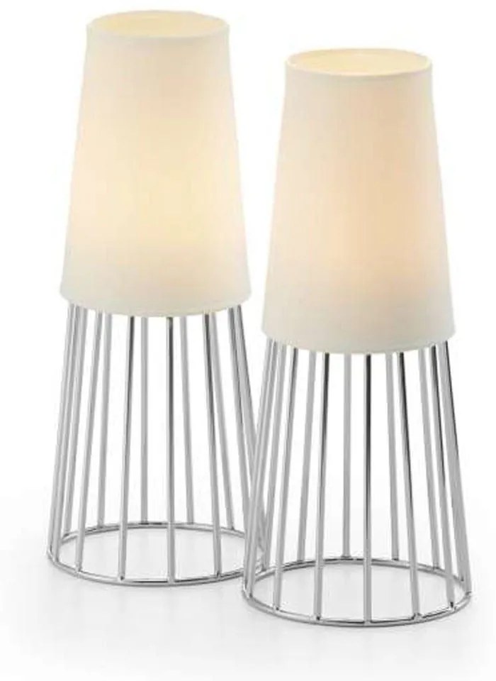 Βάσεις Ρεσώ Lighthouse Σετ 2τμχ 123176 21cm White-Chrome Philippi Metal, Glass