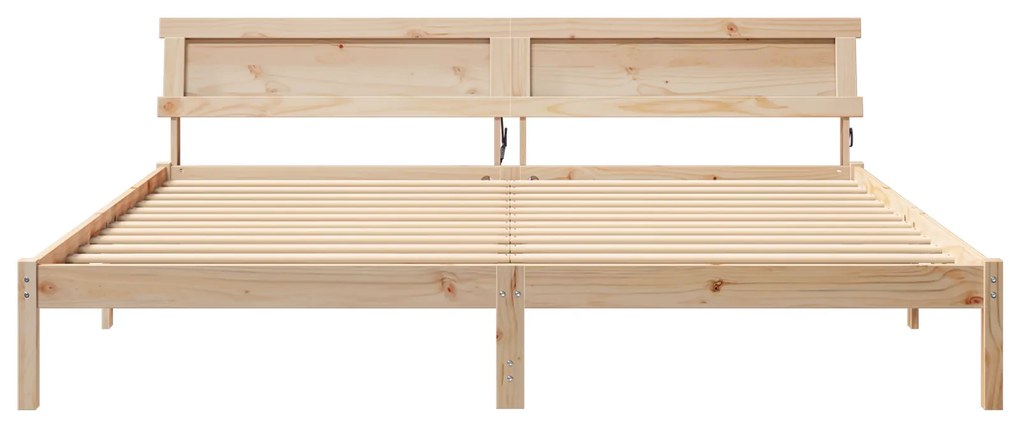 vidaXL Σκελετός Κρεβατιού Καφέ 200 x 200 cm Μασίφ ξύλο πεύκου