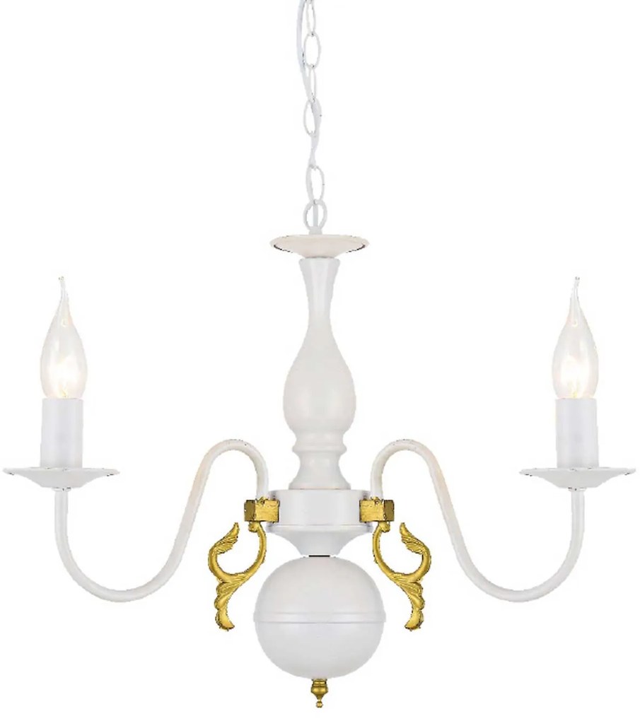 Φωτιστικό Οροφής Elegant DLA12003P White-Gold Crystal, Metal