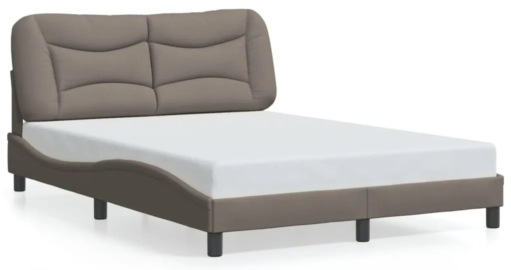 vidaXL Σκελετός Κρεβατιού με LED Χωρίς Στρώμα Taupe 120x200 εκ.