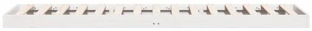 vidaXL Κρεβάτι δαπέδου Λευκό 90 x 210 cm Μασίφ ξύλο πεύκου